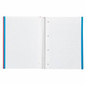 Cuaderno espiral liderpapel a4 micro jolly tapa forrada 140h 75 gr cuadro 4mm 5 bandas4 taladros colores surtidos