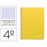 Cuaderno espiral liderpapel cuarto witty tapa dura 80h 75gr cuadro 4mm con margen color amarillo - BC81