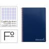 Cuaderno espiral liderpapel folio witty tapa dura 80h 75gr cuadro 4mm con margen color azul marino - BV02