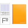 Cuaderno espiral liderpapel folio witty tapa dura 80h 75gr cuadro 4mm con margen color naranja - BF36