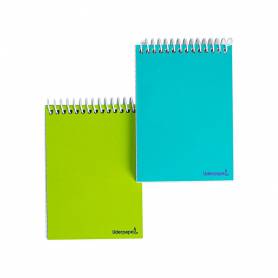 Cuaderno espiral liderpapel bolsillo octavo apaisado smart tapa blanda 80h 60gr cuadro 4mm colores surtidos