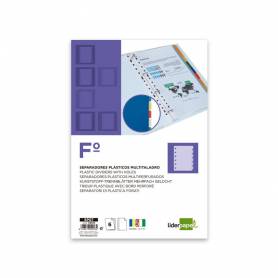 Separador liderpapel plastico juego de 6 separadores folio 16 taladros