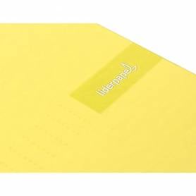 Cuaderno espiral liderpapel a4 crafty tapa forrada 80h 90 gr cuadro 4mm con margen color amarillo