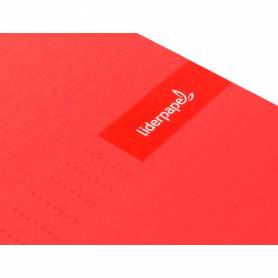 Cuaderno espiral liderpapel a4 micro crafty tapa forrada 120h 90 gr cuadro 5 mm 5 bandas 4 colores color rojo