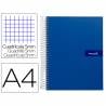 Cuaderno espiral liderpapel a4 micro crafty tapa forrada 120h 90 gr cuadro 5 mm 5 bandas 4 colores color azul - BA05