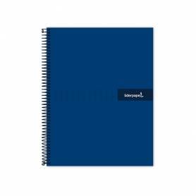 Cuaderno espiral liderpapel a4 micro crafty tapa forrada 120h 90 gr cuadro 5 mm 5 bandas 4 colores color azul