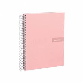 Cuaderno espiral liderpapel a4 micro crafty tapa forrada 120h 90 gr cuadro 5 mm 5 bandas 4 colores color rosa