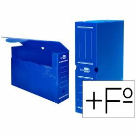 Caja archivo definitivo plastico liderpapel azul 387x275x105 mm