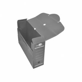 Caja archivo definitivo plastico liderpapel gris 387x275x105 mm