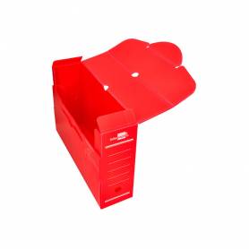 Caja archivo definitivo plastico liderpapel rojo 387x275x105 mm