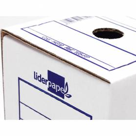 Caja archivo definitivo liderpapel ecouse carton 100% reciclado folio 365x251x100mm 340g/m2