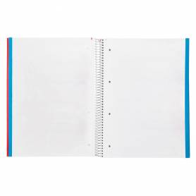 Cuaderno espiral liderpapel a4 micro jolly tapa forrada 140h 75 gr liso 5 bandas 4 taladros colores surtidos