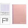 Cuaderno espiral liderpapel folio witty tapa dura 80h 75gr cuadro 4mm con margen color rosa - BF73