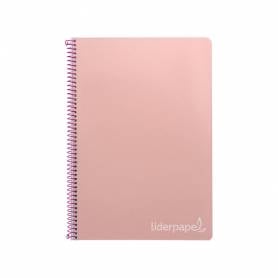 Cuaderno espiral liderpapel folio witty tapa dura 80h 75gr cuadro 4mm con margen color rosa