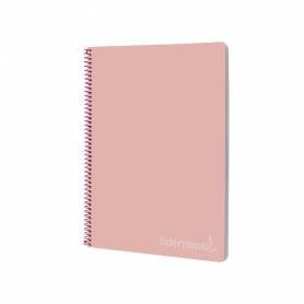 Cuaderno espiral liderpapel folio witty tapa dura 80h 75gr cuadro 4mm con margen color rosa