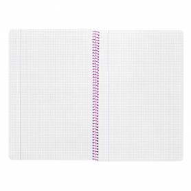 Cuaderno espiral liderpapel folio witty tapa dura 80h 75gr cuadro 4mm con margen color rosa