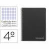 Cuaderno espiral liderpapel cuarto witty tapa dura 80h 75gr cuadro 4mm con margen color negro - BC23