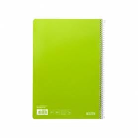 Cuaderno espiral liderpapel folio witty tapa dura 80h 75gr cuadro 4mm con margen color verde