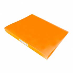 Carpeta liderpapel 4 anillas 25 mm mixtas polipropileno din a4 naranja fluor opaco