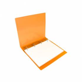 Carpeta liderpapel 4 anillas 25 mm mixtas polipropileno din a4 naranja fluor opaco