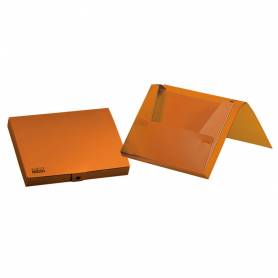 Carpeta liderpapel portadocumentos gomas polipropileno din a4 naranja fluor lomo 25 mm