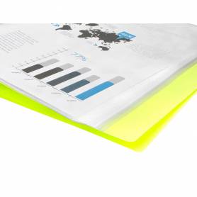 Carpeta liderpapel escaparate 20 fundas polipropileno din a4 amarillo fluor opaco