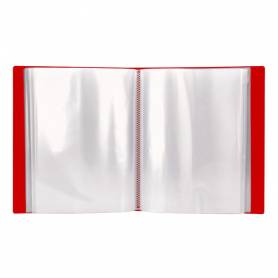 Carpeta liderpapel personaliza 100 fundas polipropilenodin a4 rojo translucido con cajetin