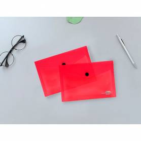 Carpeta liderpapel dossier broche polipropileno din a7 rojo translucido