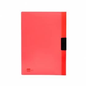 Carpeta liderpapel dossier pinza lateral polipropileno din a4 rojo translucido 30 hojas pinza deslizante