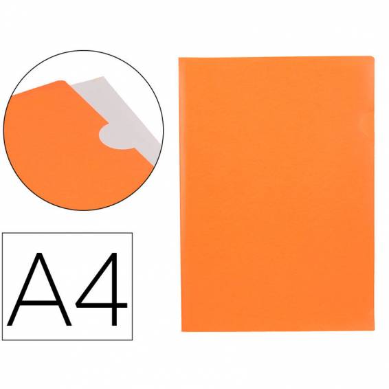 Carpeta liderpapel dossier uñero polipropileno din a4 naranja fluor opaco 20 hojas