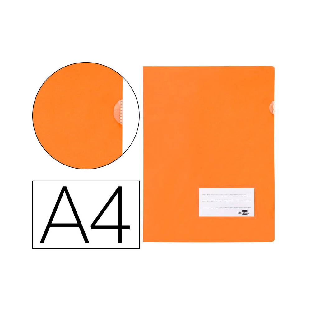 Carpeta liderpapel dossier a4 uñero naranja fluor opaco