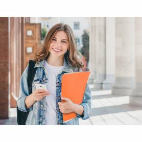 Carpeta liderpapel escaparate 20 fundas polipropileno din a4 naranja fluor opaco