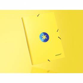 Carpeta liderpapel antartik gomas a4 3 solapas carton forrado trending color amarillo