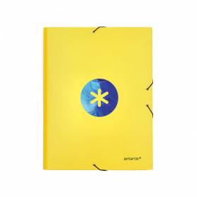 Carpeta liderpapel antartik gomas a4 3 solapas carton forrado trending color amarillo