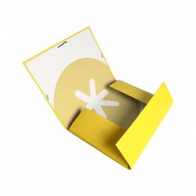 Carpeta liderpapel antartik gomas a4 3 solapas carton forrado trending color amarillo