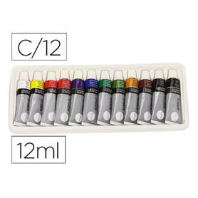 Pintura acrilica daler rowney simply caja de 12 colores surtidos tubo de 12 ml