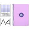 Cuaderno espiral liderpapel a4 antartik tapa dura 80h 90gr cuadro 4mm con margen color lavanda - KB10