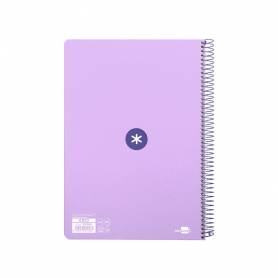 Cuaderno espiral liderpapel a4 antartik tapa dura 80h 90gr cuadro 4mm con margen color lavanda