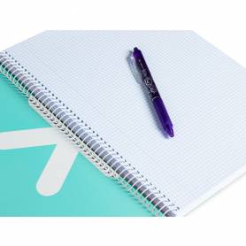 Cuaderno espiral liderpapel a4 antartik tapa dura 80h 90gr cuadro 4mm con margen color menta