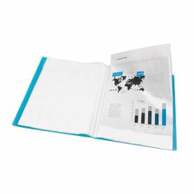 Carpeta liderpapel escaparate 80 fundas polipropileno din a4 azul translucido