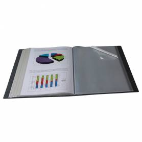 Carpeta liderpapel 10 fundas canguro pp din a4 negro opaco portada y lomo personalizable