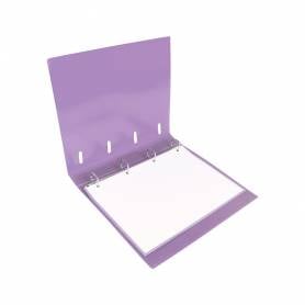 Carpeta con recambio liderpapel a4 cuadro 5mm 100 hojas 80g polipropileno 4 anillas mixtas 25mm lavanda