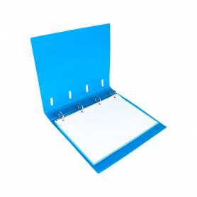 Carpeta con recambio liderpapel a4 cuadro 5mm 100 hojas 80g polipropileno 4 anillas mixtas 25mm azul