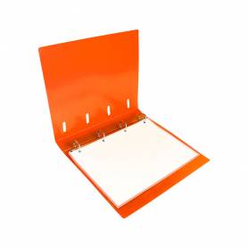 Carpeta con recambio liderpapel a4 cuadro 5mm 100 hojas 80g polipropileno 4 anillas 25mm color naranja