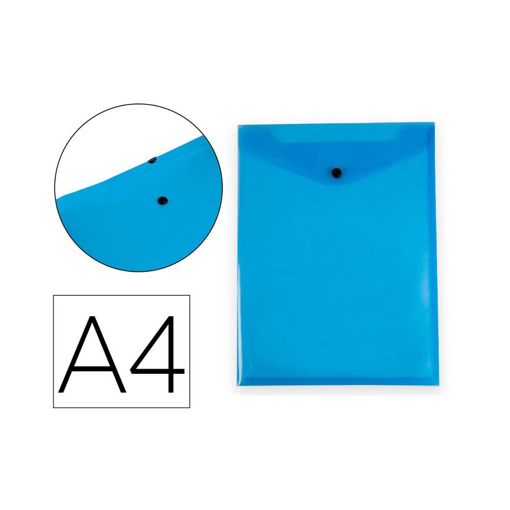 Carpeta liderpapel dossier broche polipropileno din a4 formato vertical con fuelle azul translucido