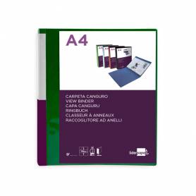 Carpeta liderpapel canguro 2 anillas 25 mm mixtas polipropileno din a4 verde translucido