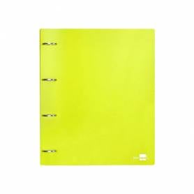 Carpeta liderpapel 4 anillas mixtas 40 mm polipropileno din a4 amarillo fluor opaco