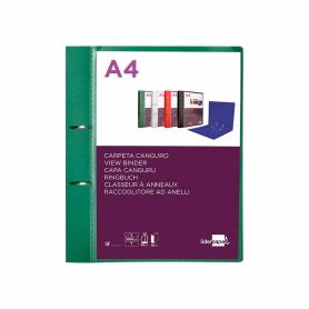 Carpeta liderpapel canguro 2 anillas 40 mm mixtas polipropileno din a4 verde translicudo