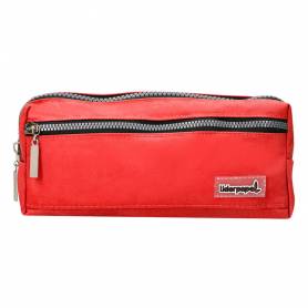 Bolso escolar liderpapel portatodo rectangular 3 bolsillos rojo 210x80x85 mm