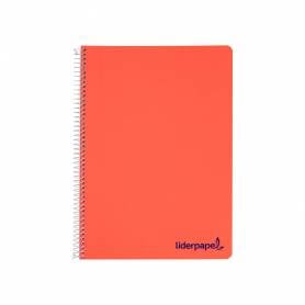 Cuaderno espiral liderpapel a4 wonder tapa plastico 80h 90gr cuadro 5mm con margen colores surtidos